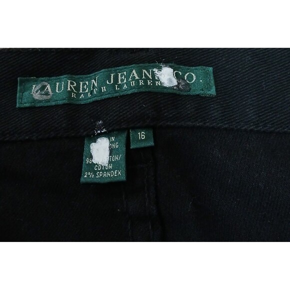 Y2K Lauren Jeans Co Ralph Lauren Black Bootcut Jeans 16 Embroidered Floral - Picture 11 of 12